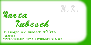 marta kubesch business card